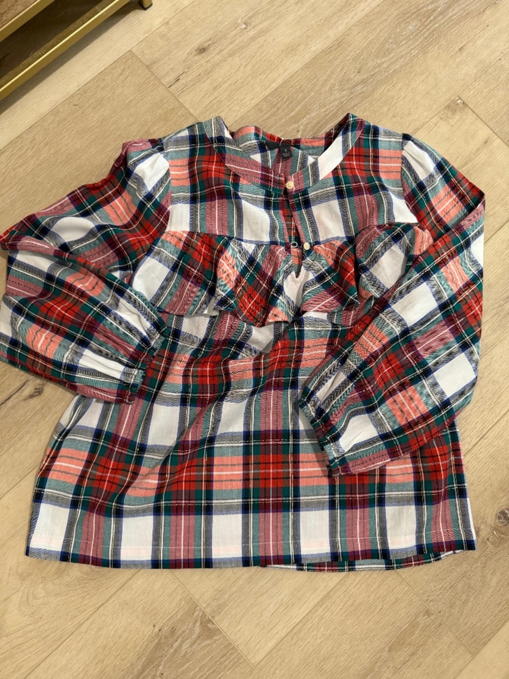 J crew woman’s Holiday Christmas plaid shirt small